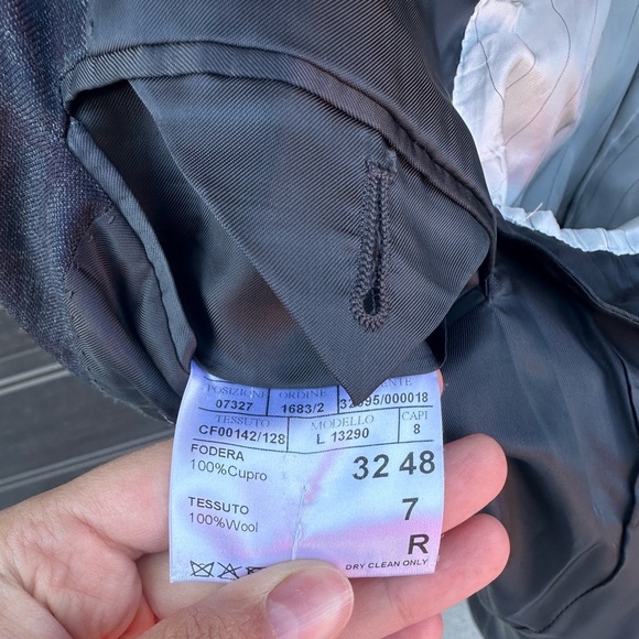 Canali 1934 men’s dark blue plaid 100% wool sports coat blazer EUC, size 38R - Picture 7 of 8